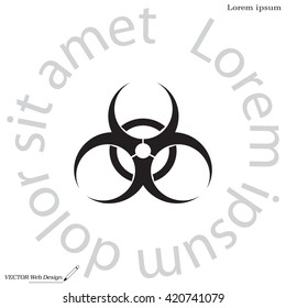 Biohazard symbol vector sign isolated 