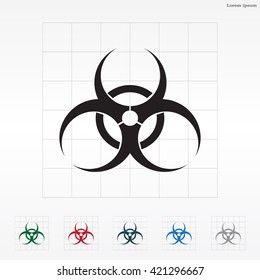 Biohazard symbol vector sign isolated 