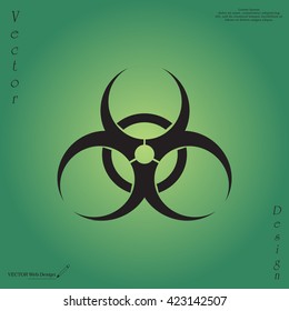 Biohazard symbol vector sign isolated 
