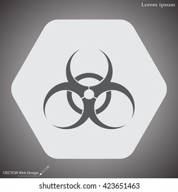 Biohazard symbol vector sign isolated 