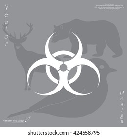 Biohazard symbol vector sign isolated 