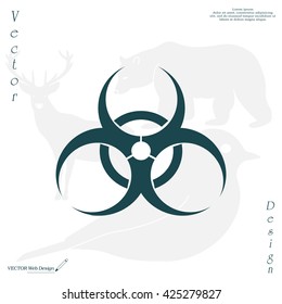 Biohazard symbol vector sign isolated 
