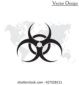 Biohazard symbol vector sign isolated 