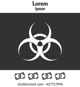 Biohazard symbol vector sign isolated 
