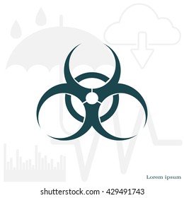Biohazard symbol vector sign isolated 