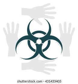 Biohazard symbol vector sign isolated 