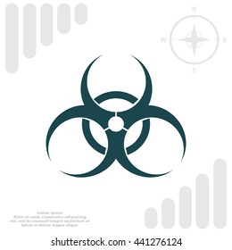 Biohazard symbol vector sign isolated 