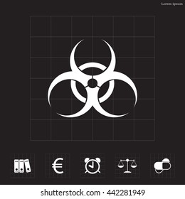 Biohazard symbol vector sign isolated 