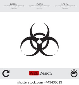Biohazard symbol vector sign isolated 