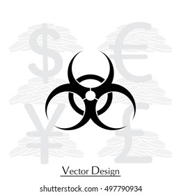 Biohazard symbol. vector sign isolated 