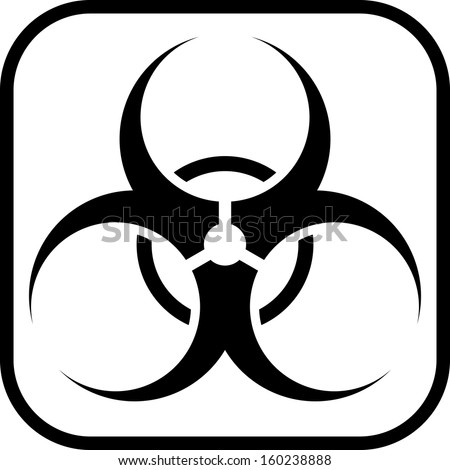 Biohazard symbol vector sign isolated 