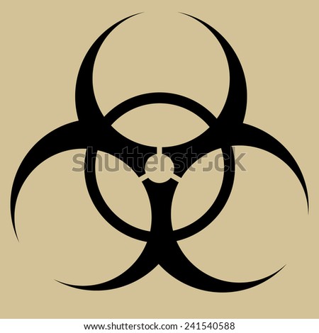 Biohazard symbol vector sign isolated