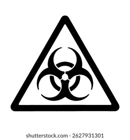 Biohazard Symbol in Warning Triangle – Representation of Biological Risk, Hazardous Materials, and Safety Precautions in Health and Science