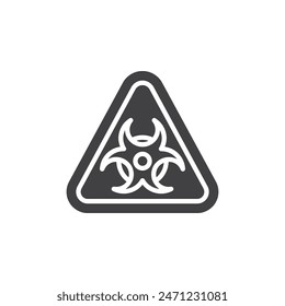 Icono de Vector de triángulo de riesgo biológico. signo plano relleno para concepto móvil y Diseño web. Icono de glifo símbolo de peligro biológico. Símbolo, ilustración del logotipo. Vector gráfico