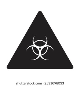 Biohazard triangle warning sign icon vector on white background