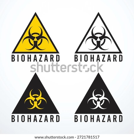 Biohazard triangle warning sign set. Vector illustration