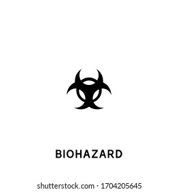 Biogefährdungssymbol der Vektorillustration. biologisch gefährliches schwarzes Zeichen auf weißem Hintergrund. Biogefährdungssymbol für Web und App