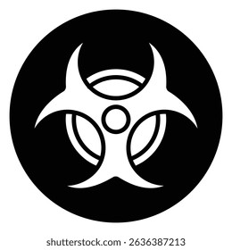 Ícone de vetor de risco biológico ilustrando indicador de substância perigosa