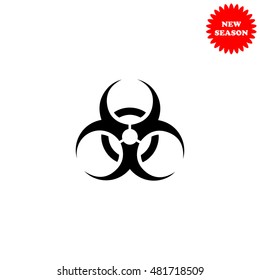 Biohazard vector icon isolated on white background.