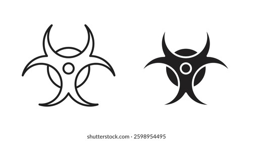 Biohazard vector line icon illustration collection.