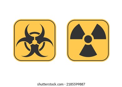 Biohazard vector warning sign, black and yellow banner.