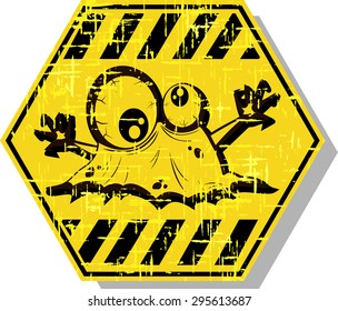 biohazard warning sign. abstract vector illustration 5