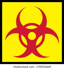 Signo de advertencia de riesgo biológico. Virus nocivo, bacterias o símbolo de toxina. Perfecto para fondos, fondo, pegatinas, etiquetas, afiches y papel pintado.