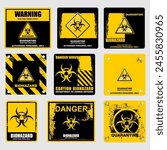 biohazard warning sign and label vector
