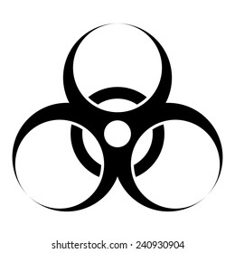 biohazard warning sign or logo on white - vector