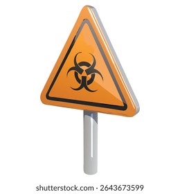 Sinal de alerta de risco biológico símbolo de triângulo laranja cuidado perigo perigo segurança risco saúde infecção área alerta de doença