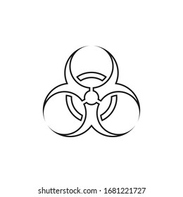Biohazard warning sign in outline. The risk zone of a viral disease. Pandemic panic.