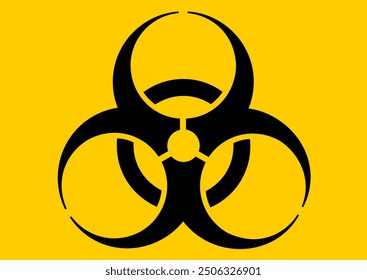 Biohazard warning sign. It is used in labeling of biological materials that carry significant health risk humans and living organisms, including viral samples and toxin. Vector illustration, icon