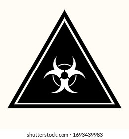 Biohazard warning symbol on black background. vector illustration.