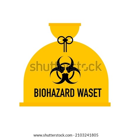 The biohazard waste, biohazard garbage illustration on isolation background.