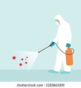 Biogefährdende Arbeitskraft, die Oberflächen von Krankheitserregern dekontaminiert