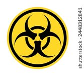 Biohazard Yellow Sign. Danger Icon. Vector