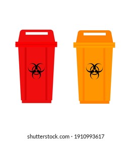 Biohazards bin on white background.