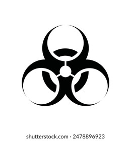 Biohazred flache schwarze Vektorgrafik Symbol.