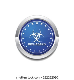 Biohazrd Sign Blue Vector Icon Button