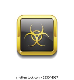 Biohazrd Sign Gold Vector Icon Button