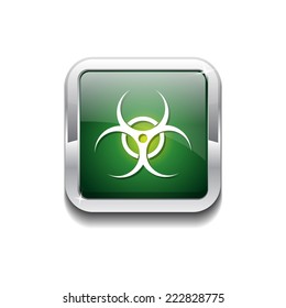 Biohazrd Sign Green Vector Icon Button