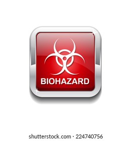 Biohazrd Sign Red Vector Icon Button