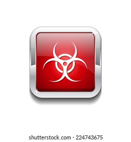 Biohazrd Sign Red Vector Icon Button