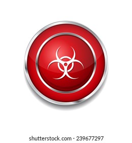 Biohazrd Sign Red Vector Icon Button