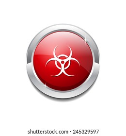 Biohazrd Sign Red Vector Icon Button