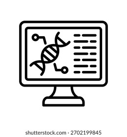Bioinformatic Icon Line Vector Illustration