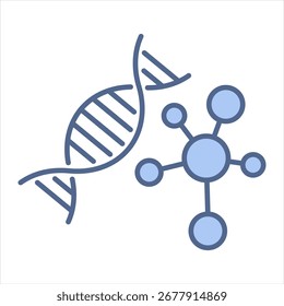 Bioinformatics Blue Icon Vector Illustration