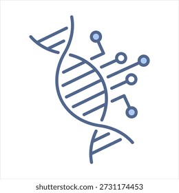 Bioinformatics Blue Icon Vector Illustration