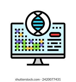 bioinformatics cryptogenetics color icon vector. bioinformatics cryptogenetics sign. isolated symbol illustration