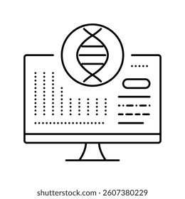 bioinformatics cryptogenetics line icon vector. bioinformatics cryptogenetics sign. isolated contour symbol black illustration